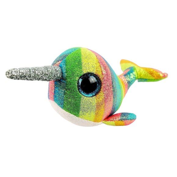 TY Beanie Boos Nori the Narwhal 8 inch Plush Rainbow Glitter Stuffed Animal Toy - Picture 1 of 7